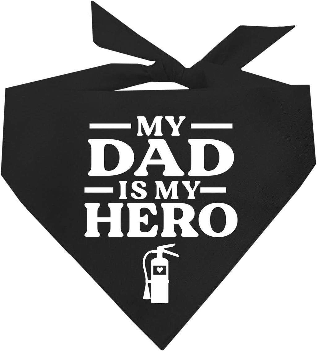 My Dad is My Here Firefighter Dog Bandana (Black, OS 338)