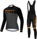 Men's Cycling Jersey Set Long Sleeve Bike Shirts Bicycle Clothing Cycling Bib Pants with 20D Gel Padded
