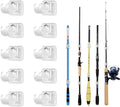 Wall Mounted Rod Clips - 10Pcs Fishing Pole/Cue/Curtain Rod Holder Clips Storage Rack