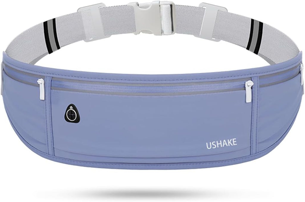 USHAKE Slim Running Belt, Bounce Free Fanny Pack Phone Holder
