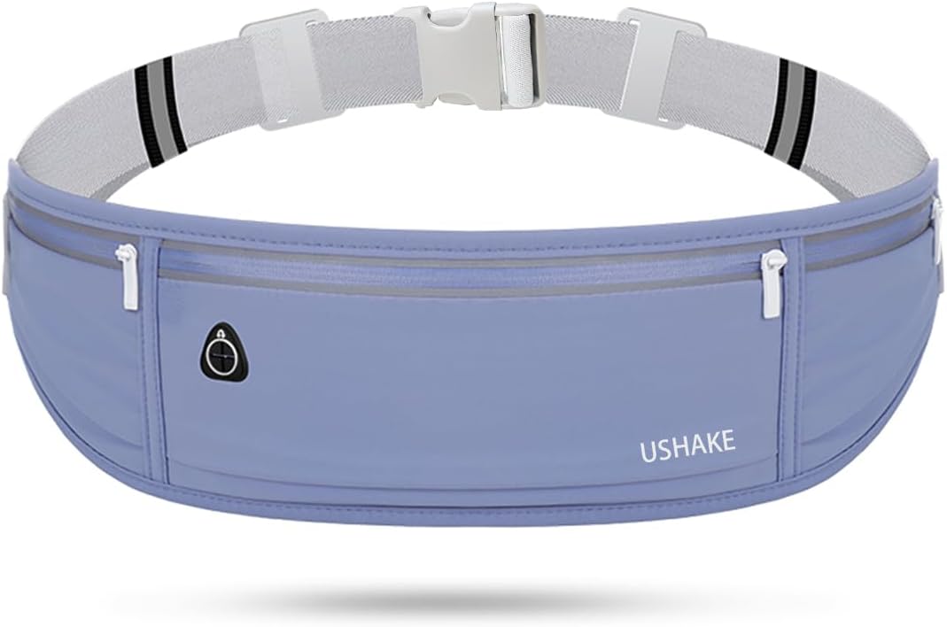 USHAKE Slim Running Belt, Bounce Free Fanny Pack Phone Holder