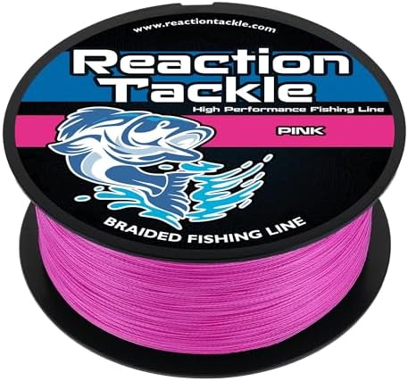 Reaction Tackle Braided Fishing Line - Pro Grade Power Performance for Saltwater or Freshwater Fish - Colored Fishing Line Braid for Extra Visibility