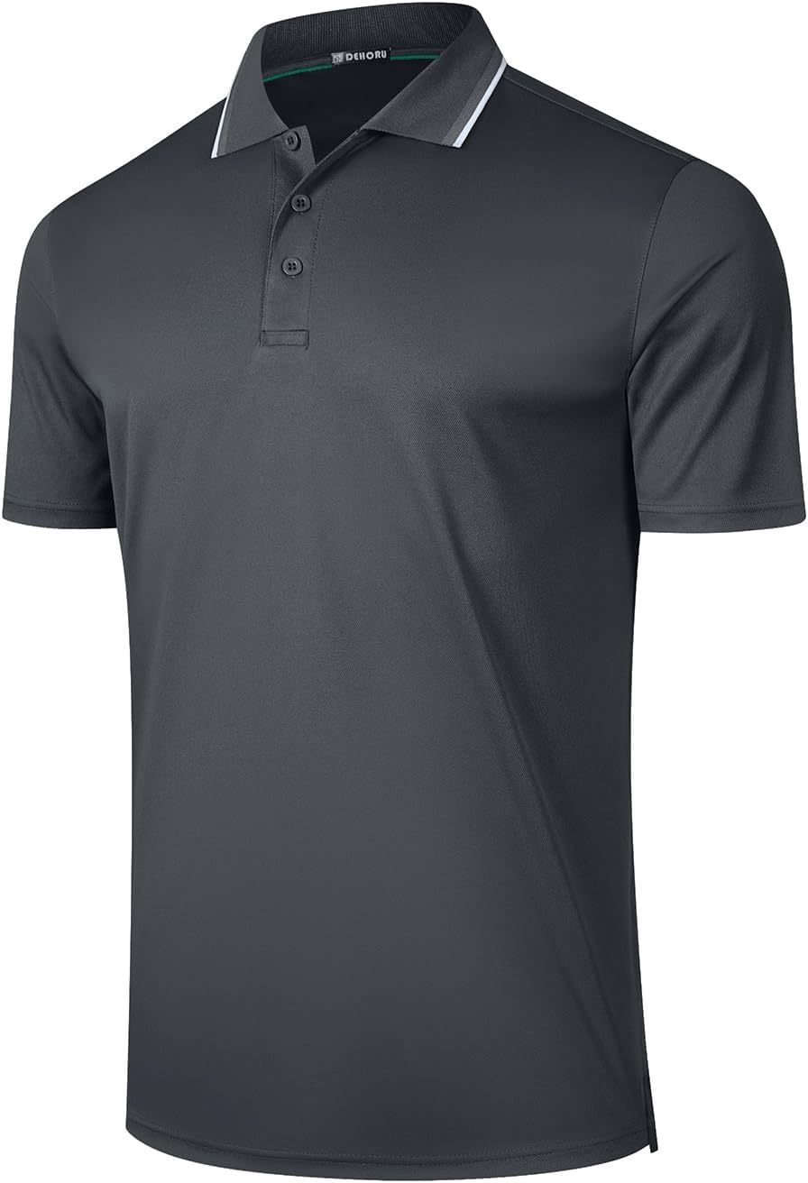 3 Pack Mens Golf Polo Shirt Short Sleeve Quick Dry Moisture Wicking