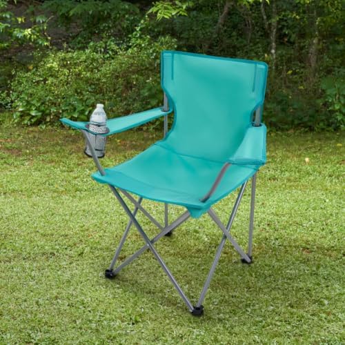 Four-Legged Folding Camping Chair (with Cup Holder), Sea Green