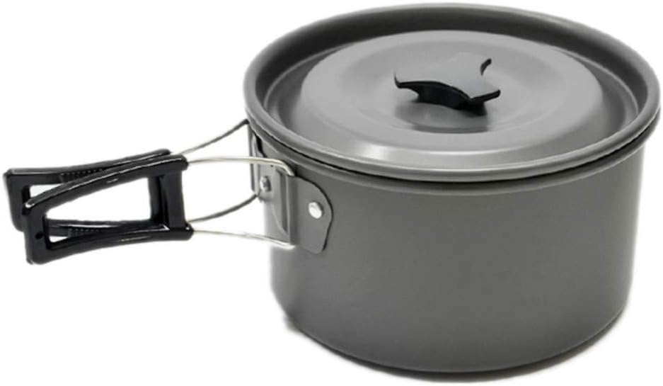 JZK Camp Cookware 2-3 People Set, Pan Pot Teapot Lightweight Outdoor Portable Camping Cooker Set for Trekking Hiking BBQ Picnic Campfire