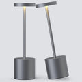 2Pack Cordless Table Lamp, Rechargeable LED Battery 5000mAh Metal USB Portable Powered Desk Lamp, 3 Levels Brightness Light for Restaurants Outdoor (2pack 10.25in Grey)