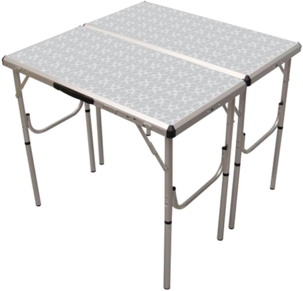 Coleman 4-in-1 Outdoor Folding Table, Lightweight Camping Table with 3 Adjustable Heights & Carry Handle, Great for Patio/Deck, Camping, Tailgating, & More