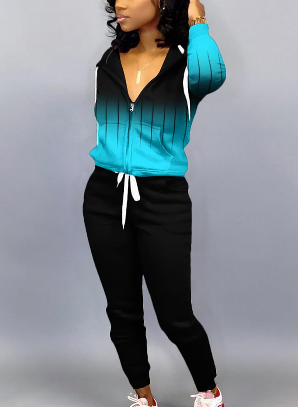 Mrskoala Two Piece Outfits for Women Tracksuit Sweat Suits Workout Sets Loungewear with Pocket