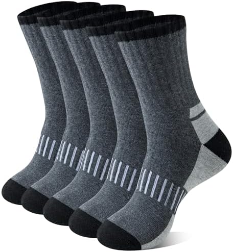 Josnown Thermal Hiking Socks Mens 5 Pairs Warm Winter Cushioned Boot Socks