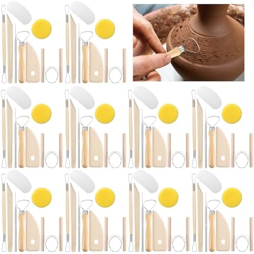 Leriton 40 Pcs Pottery Clay Tools Kit Sculpting Clay Tool Carving Kit