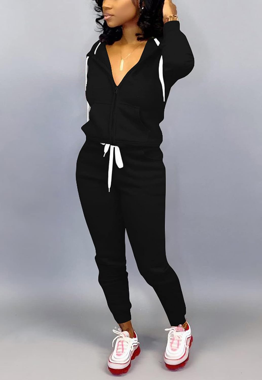 Mrskoala Two Piece Outfits for Women Tracksuit Sweat Suits Workout Sets Loungewear with Pocket