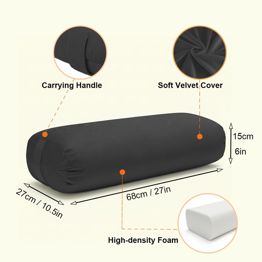 Yoga Bolster Pillow for Restorative & Yin Yoga, Meditation Cushion