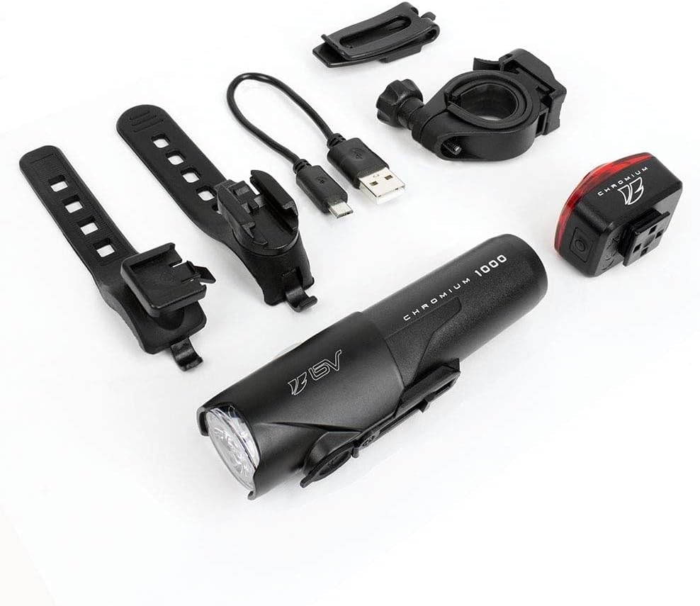 BV Bike Lights, Super Bright with 5 LED Bike Headlight & 3 LED Rear, Bike Lights for Night Riding with Quick-Release, Waterproof Bicycle Light Set, Bike Accessories, Bicycle Accessories, Flashlight