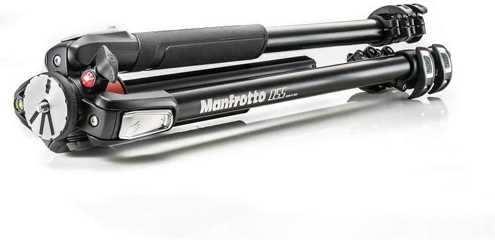 Manfrotto 055 Aluminum 3-Section Tripod with Horizontal Column (MT055XPRO3),Black