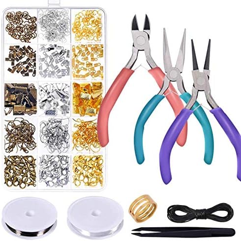 anezus Jewelry Repair Kit with Jewelry Pliers, Jewelry Making Tools, Beading String and Jewelry Making Supplies for Jewelry Repair, Jewelry Making and Beading