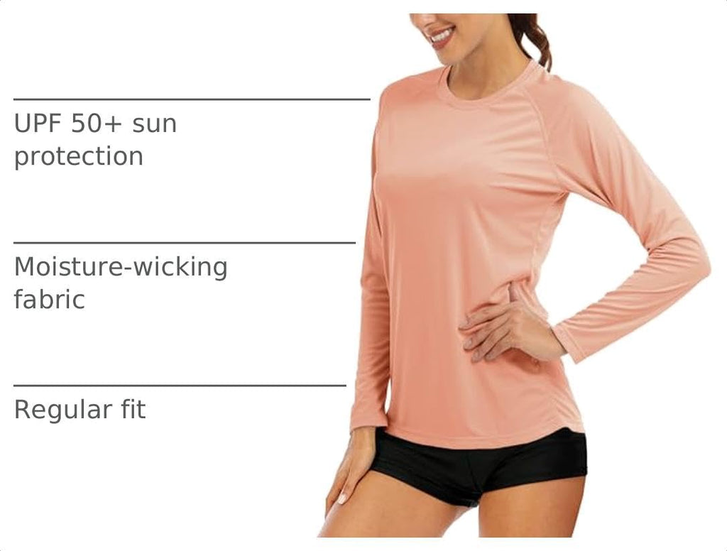 MAGCOMSEN Women's Long Sleeve Shirts UPF 50+ Sun Protection Shirts for Hiking Fishing Workout Rash Guard
