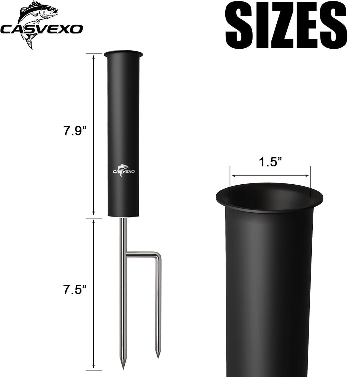 2/4 Pack Upgraded Fishing Pole Holder, Aluminum Fishing Rod Holder for Ground, Rod Holders for Bank Fishing, Free Alarm Bells