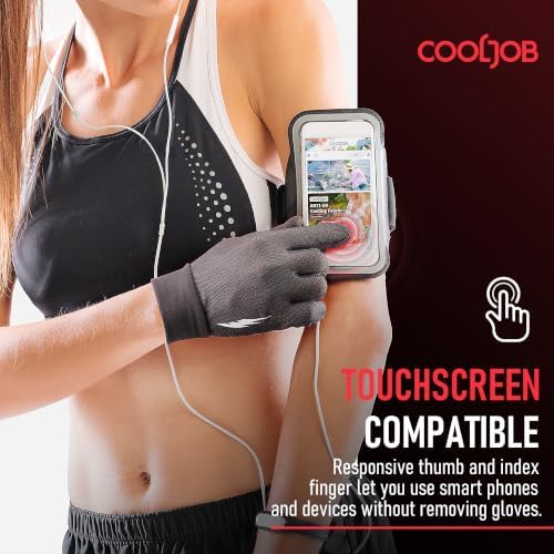COOLJOB Breathable Stretch Gloves with Grip for Gym Workout, Outdoor Sports