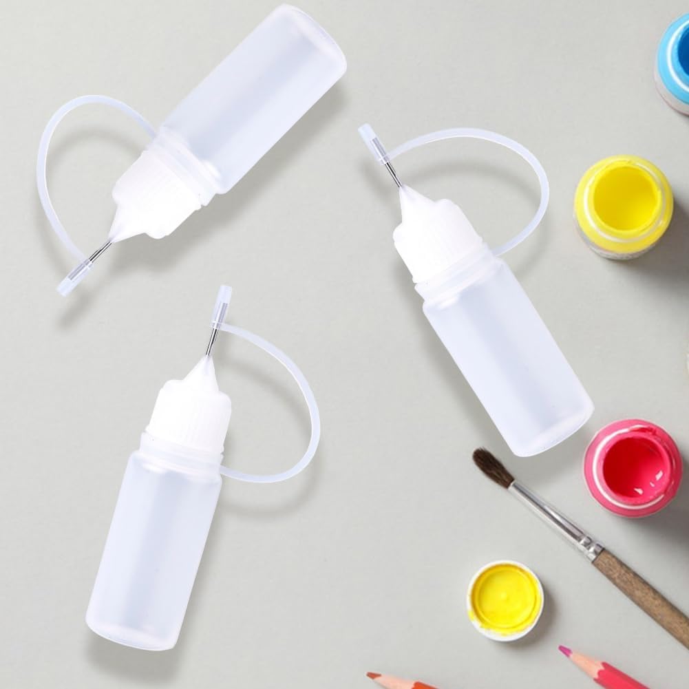 GORGECRAFT 10PCS 10ML Precision Needle Tip Applicator Bottle Translucent Plastic Squeeze Glue Dropper Bottles with Metal Fine Tip for Ink Liquid DIY Paper Quilling Craft Acrylic Painting (Orange)