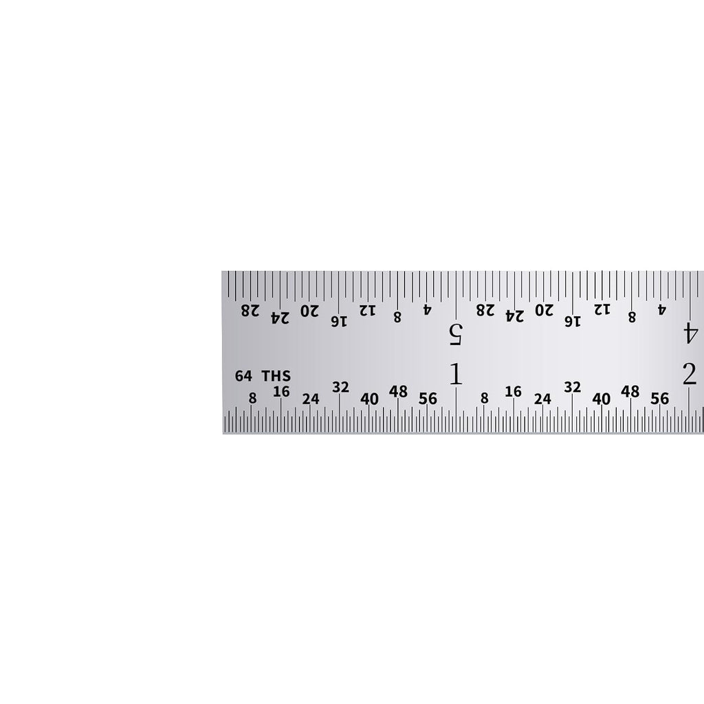 PEC Tools Made in USA 6" Metal Ruler, Rigid, 3 Pack