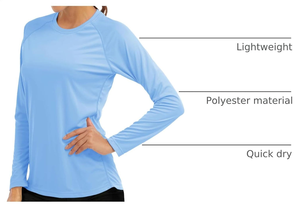 MAGCOMSEN Women's Long Sleeve Shirts UPF 50+ Sun Protection Shirts for Hiking Fishing Workout Rash Guard