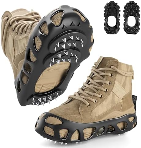 Ice Cleats for Shoes and Boots with 30 Spikes Anti Slip Snow Crampons