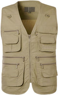 PASOK Men's Work Fishing Vests Lightweight Safari Travel Hunting Waistcoat With Multi-Pockets