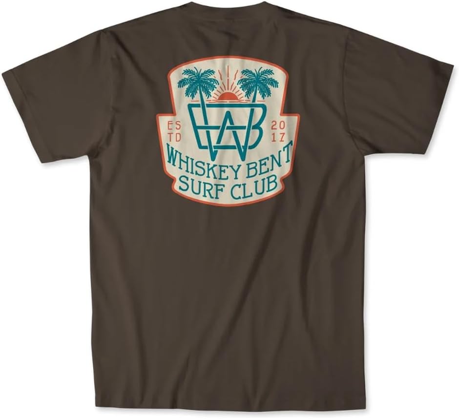 WHISKEY BENT HAT CO. Surf Club Graphic T-Shirt, Coastal Lifestyle Beach Tee, Retro Summer Outdoor Graphic Shirt