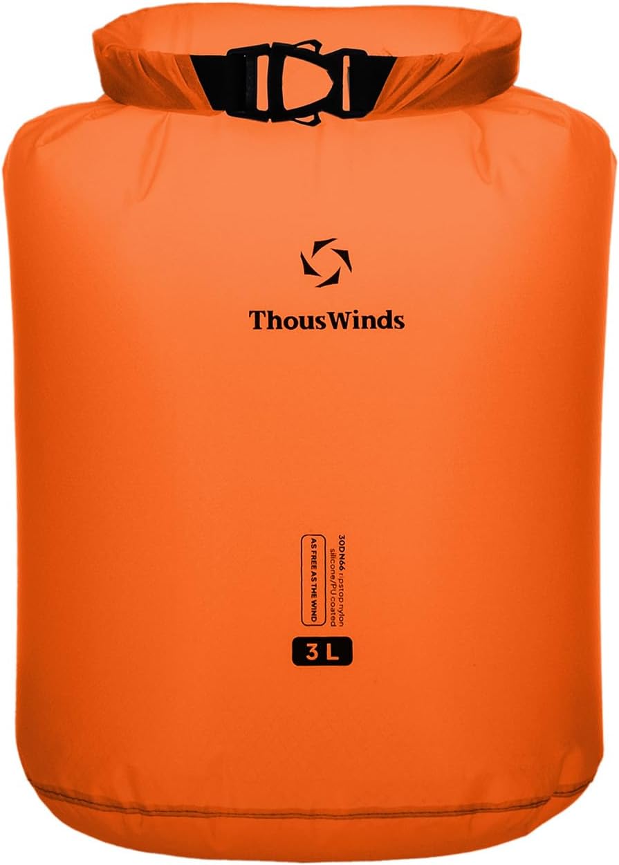 Thous Winds 3L Ultralight Dry Bag, Compact Roll Top Waterproof Pouch for Hiking, Swimming, and Kayaking
