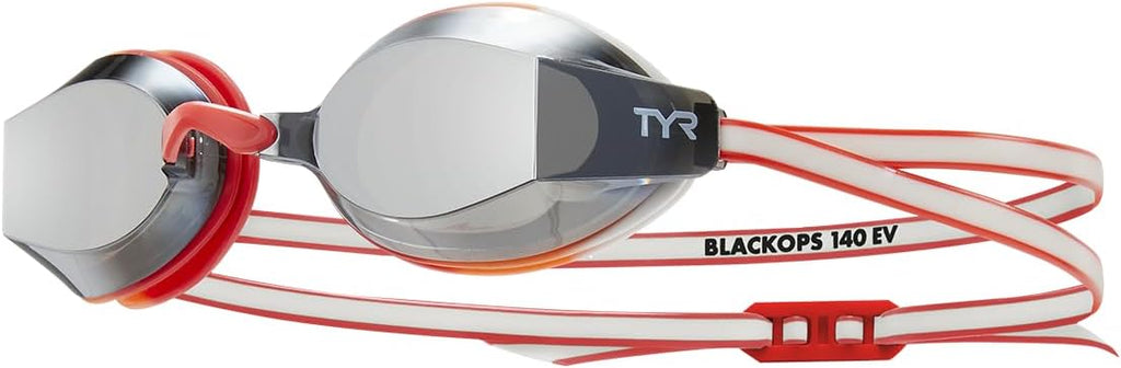 TYR Youth Black Ops 140 EV Mirrored Racing Goggles - Competition Ready Swim Goggles with Wide Vision, Anti-Fog, UV Protection