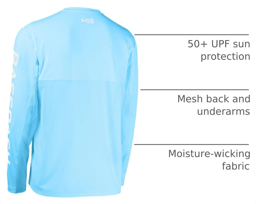 BASSDASH Fishing T Shirts for Men UV Sun Protection UPF 50+ Long Sleeve Tee T-Shirt
