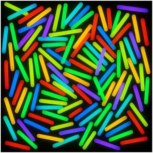 PartySticks Mini Glow Sticks 200 Pack Glow-in-the-Dark Small, for Easter Eggs, 5 Colors, Neon Light Sticks Bulk Party Favors, Easter Basket Stuffer Party Pack, Weddings Classroom Decorations Prizes