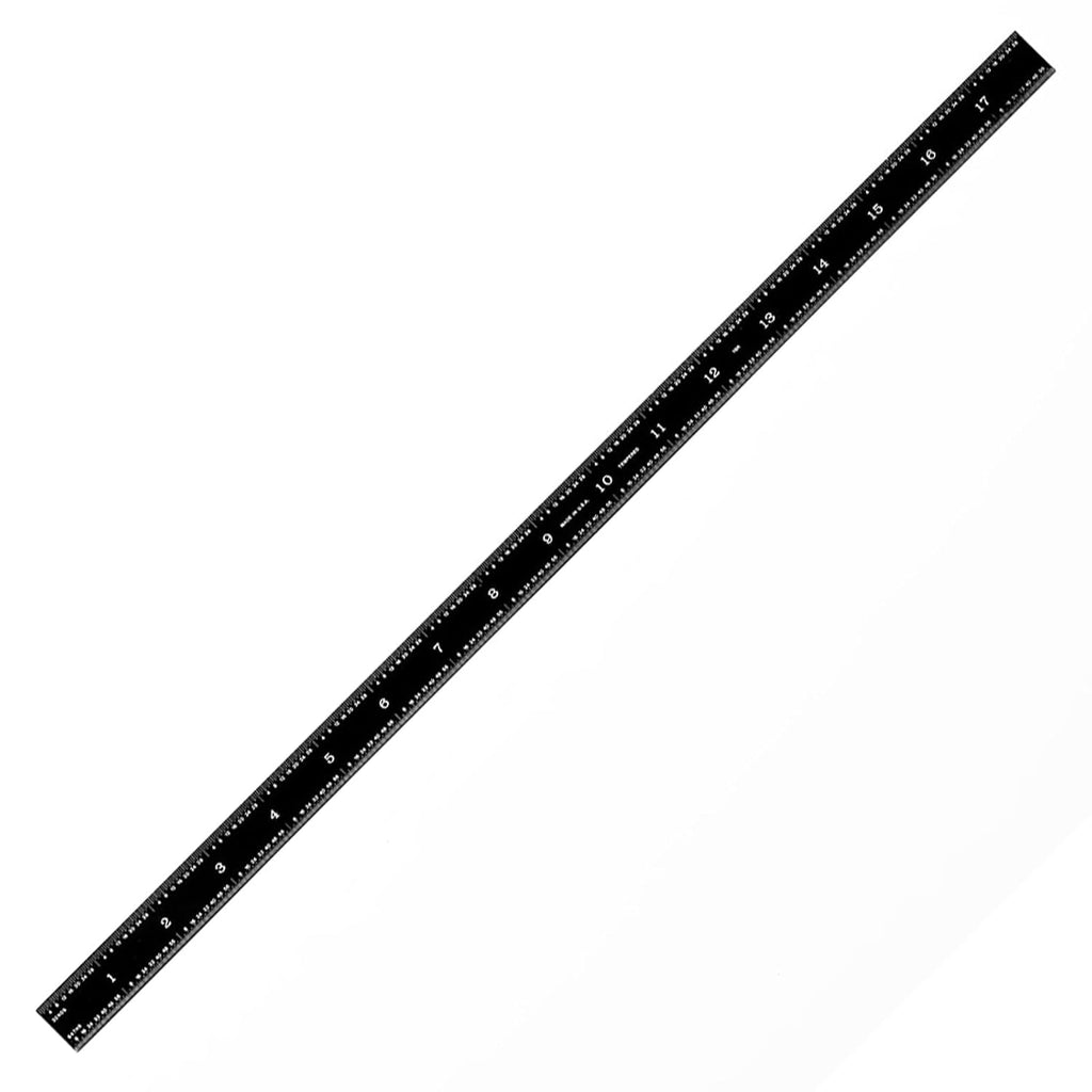 PEC Tools 24" Flexible Metal Ruler, Stainless Steel with Black Chrome Finish, High Contrast,16R Graduation (1/32", 1/64", 1/50", 1/100"), Easy to Read Machinst Rule for Professionals, Made in USA
