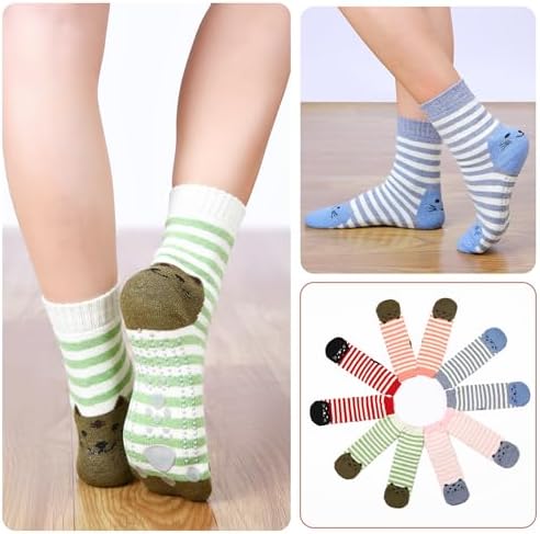 SISOSOCK Non Slip Slipper Socks with Grips for Women Cabin Crew House Socks