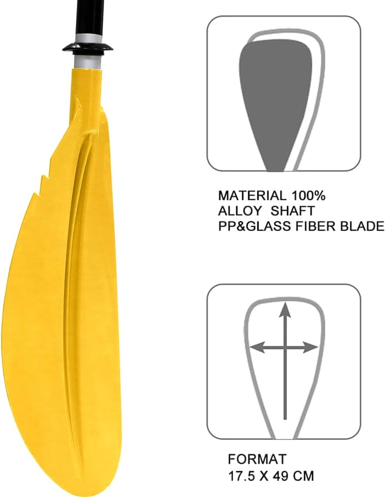 Karltion Kayak Paddle - Adjustable 2 Pieces Aluminum Alloy Shaft with Glass Fiber Blade for Surfing,Oar Fishing Easy Packable Travel