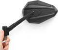 KiWAV 4Rizz Black Motorcycle Rear View Mirrors Universal Fit 10mm 8mm Metric Bikes Scooters Chopper Cafe Racer Sold as 1 Pair