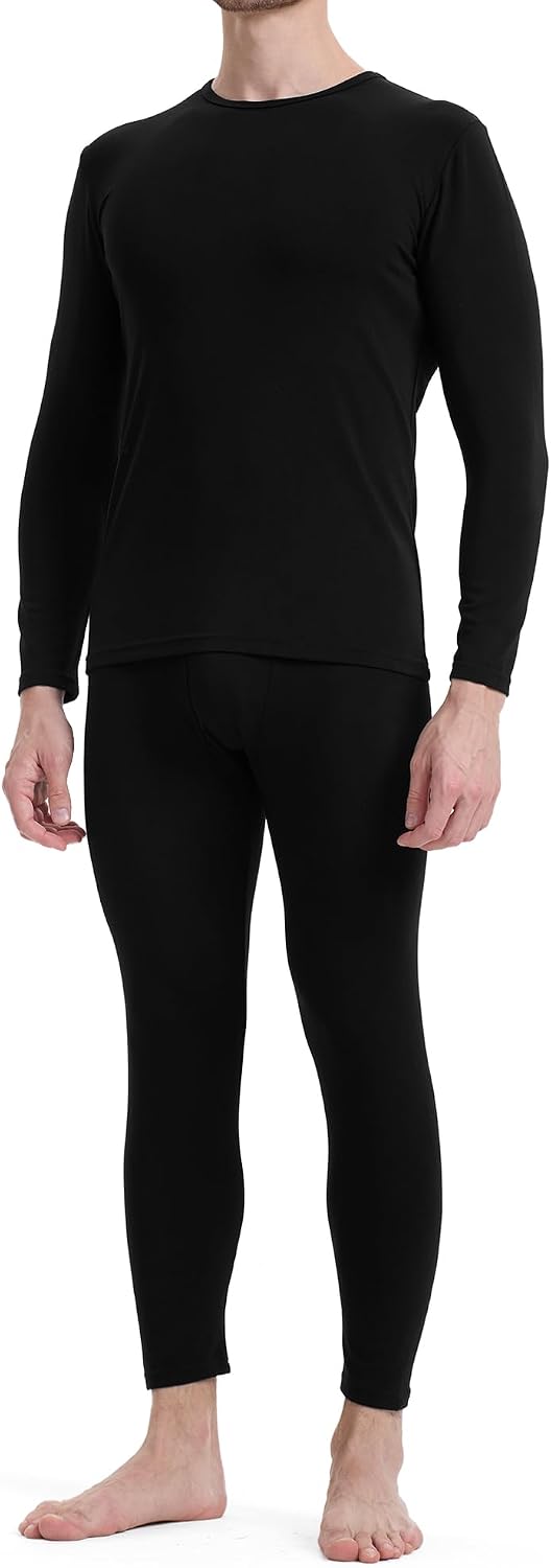 BAMBOO COOL Men's Thermal Underwear Lightweight Fleece Lined