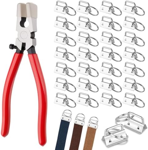 70pcs Key Fob Hardware Set 1 Inch with Key Fob Pliers