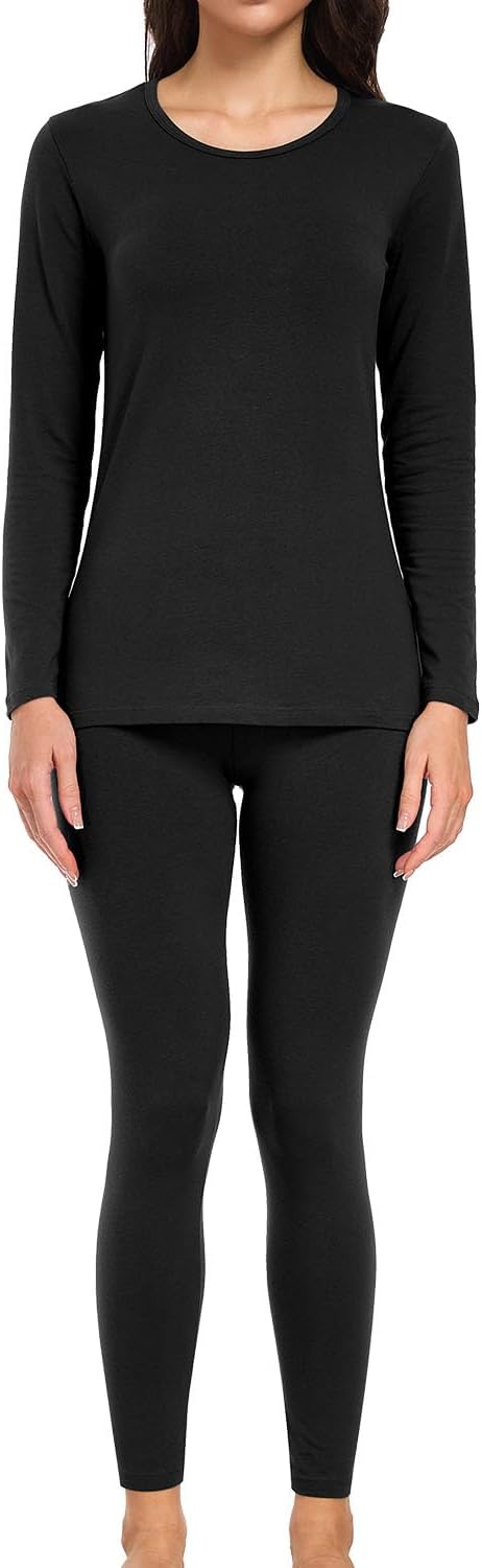 wirarpa Women's Cotton Thermal Underwear Set Long Johns Base Layer Set