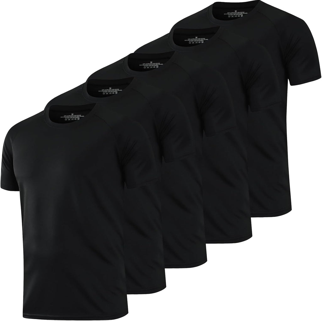 HovSiyla 1/5 Pack Running Shirts Men Sport Tops Dry Fit Gym Wicking Athletic T Shirts Breathable Cool Workout Shirts