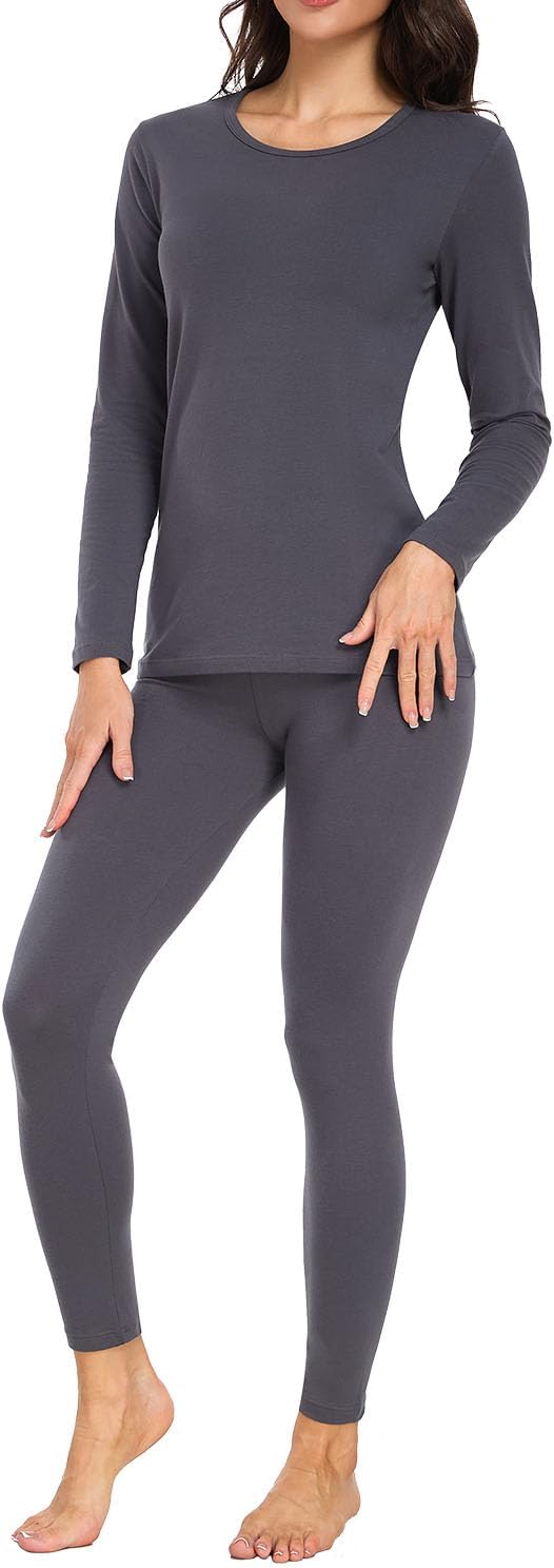 wirarpa Women's Cotton Thermal Underwear Set Long Johns Base Layer Set