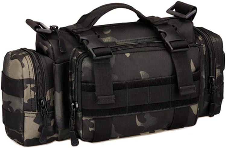 Utility 3P Military Tactical Duffle Waist Bags MOLLE Assault Shoulder Backpack Multifunction EDC Pouches Heavy Duty Fanny Packs (Black-Scorpion camouflage)