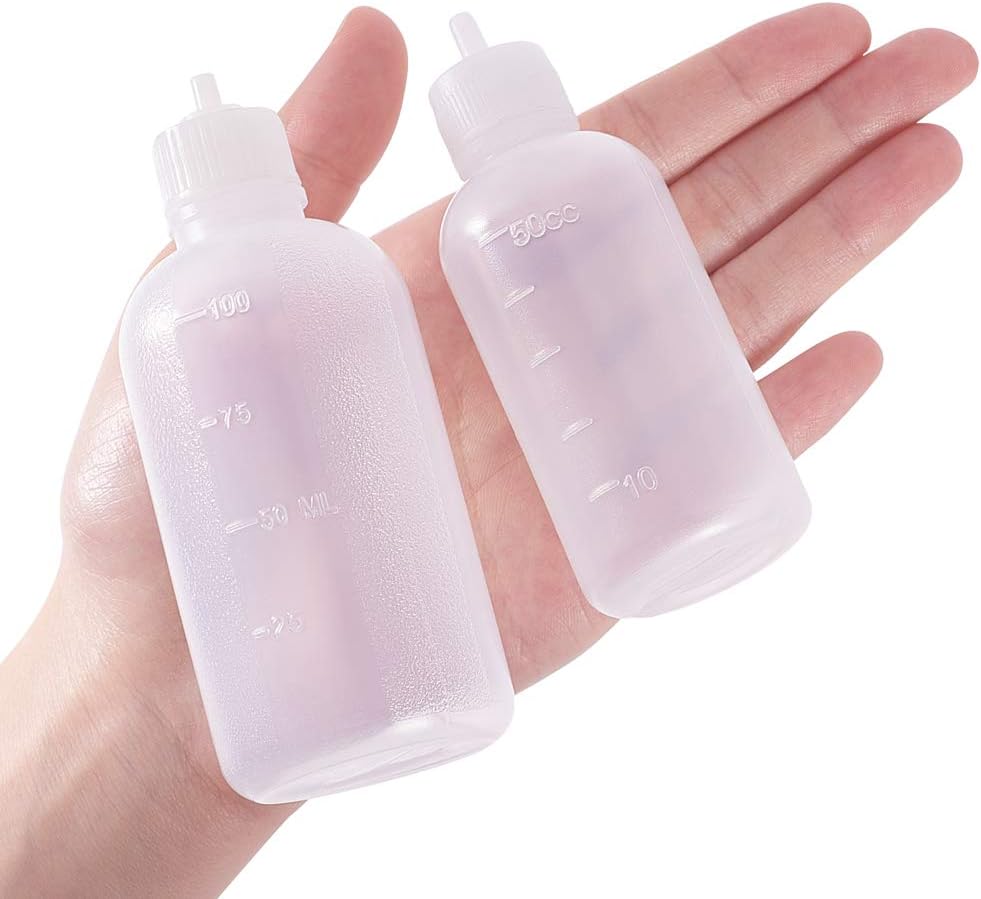 BENECREAT 8 Packs 1.7/3.4oz Multi-purpose DIY Precision Tip Applicator Bottles Set, Fine Needle Tip Glue Applicator Squeeze Bottles for DIY Quilling, Acrylic Paint Artwork Hobbies, Oil Bottle