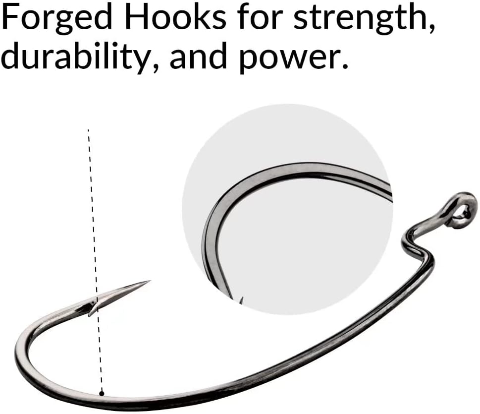 THKFISH 50pcs/100pcs/box Offset Worm Hook Fishing Hook Set Dropshot Hook Set Rubber Fish Jigs Fishing Kit # 2# 1 1/0 2/0 3/0