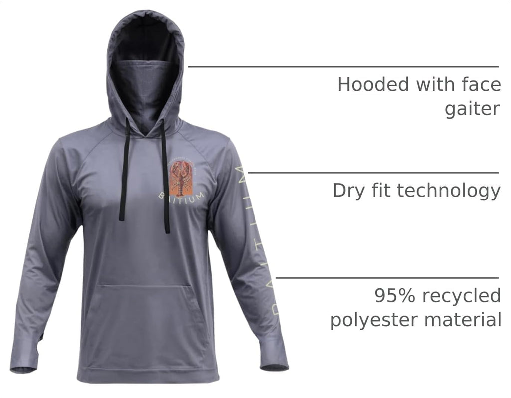 Fishing Shirts for Men,UPF50 Hooded Long Sleeve with Gaiter, Sun Protection Dry Fit Apparel, Face Mask, Fishing Clothes