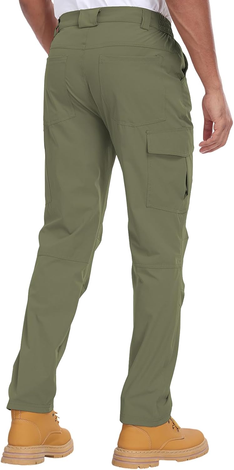 Men's Hiking Cargo Pants Water Resistant Quick Dry Lightweight Pants with 6 Pockets Tactical Work Pants