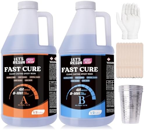 LET'S RESIN EPOXY RESIN 1 Gallon Fast Cure Resin Epoxy-4 Hours Demold