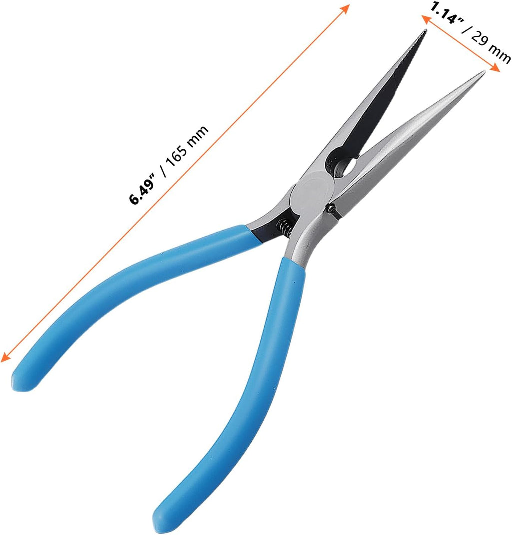 SINJEUN 3 Pack Small Needle Nose Pliers, 6.5 Inch Precision Long Nose Pliers with Spring Loaded, Jewelry Making Pliers Set for Crafts, Electronics Repair, Beading & Wire Wrapping