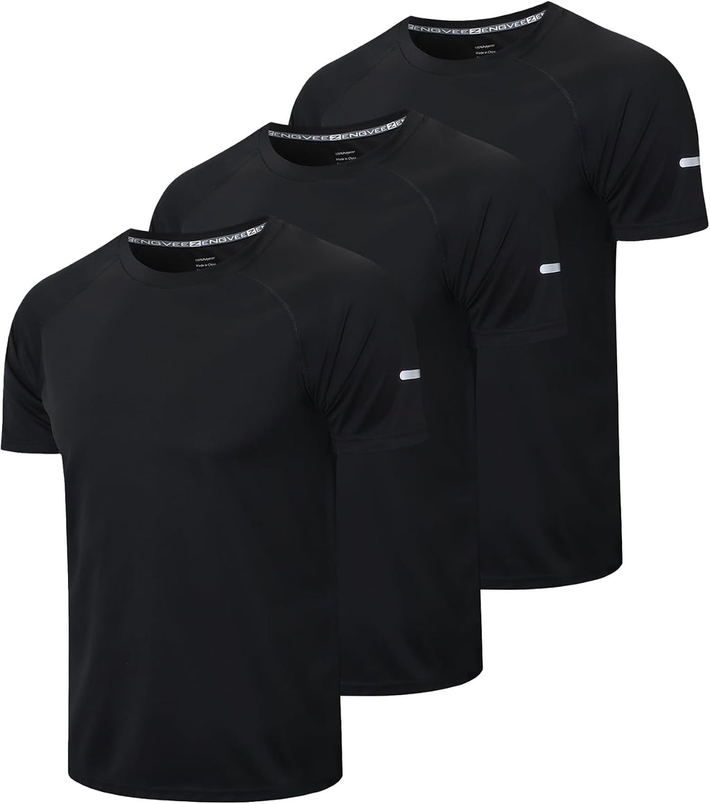 frueo Men's 1/3 Pack Workout Shirts Quick Dry Mesh Athletic T-Shirts