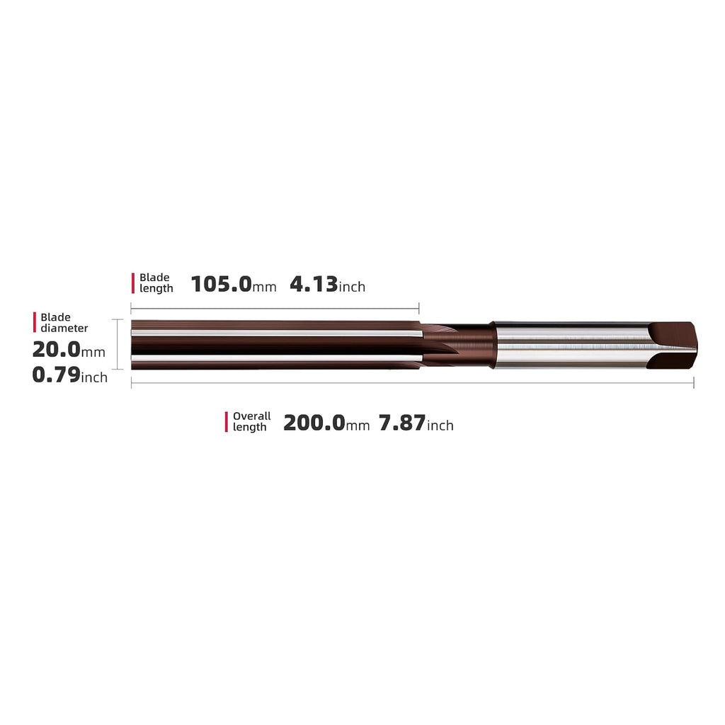 20mm Hand Reamer H8 Straight Slot Reamer,Metric Reaming Drill Bit for Metal,1Pcs, DRINYOUNG (20mm)